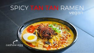 RESTAURANT STYLE Vegan Ramen Recipe  Spicy Tan Tan Tantanmen ビーガンラーメンのレシピ [upl. by Alicirp]