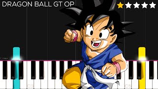 Dragon Ball GT Opening Theme  Dan Dan Kokoro Hikareteku  EASY Piano Tutorial [upl. by Fai]