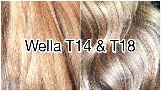 WELLA TONER T14 amp T18  TONING MY HAIR [upl. by Fleming561]