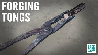 Homemade Blacksmith Tongs  Forged from Rebar [upl. by Risser403]