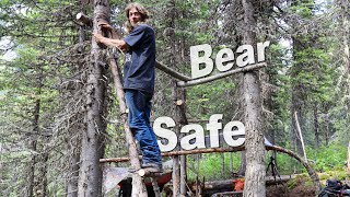 Building A Tree Fort In Grizzly Bear Territory Day 19 of 30 Day Survival Challenge Canadian Rockies [upl. by Anneyehc]