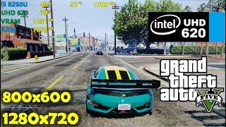 intel UHD 620  GTA 5  V  800x600 and 720p [upl. by Lednam]