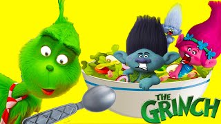 The Grinch Cereal Breakfast for Christmas with Dreamworks Trolls Poppy [upl. by Dibb]