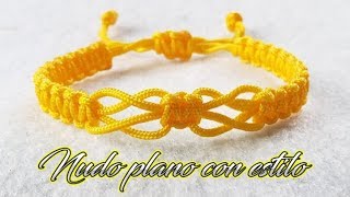 COMO HACER ESTA HERMOSA PULSERA DE HILO NUDO PLANO  TUTORIAL DIY [upl. by Suckow]