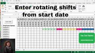 Enter rotating shifts from a start date in Excel [upl. by Idnor]