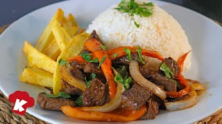 LOMO Saltado PERUANO de CARNE Receta ORIGINAL Fácil y Rápido SUPER JUGOSO 🥩 [upl. by Siddon]