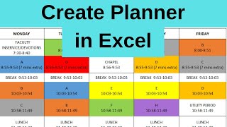 Create Daily Weekly Planner in Excel [upl. by Idnib633]