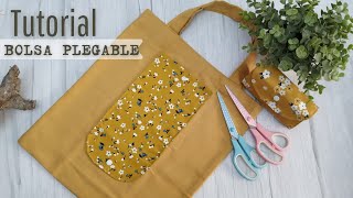 Bolsa de Tela Plegable para la compra ➡️ MUY FÁCIL ⬅️ [upl. by Leela]