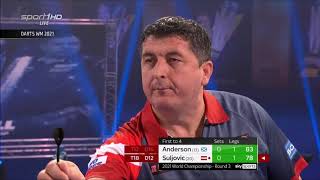 Darts World Championship 2021  Round 3  Anderson  Suljovic Full Match  German [upl. by Rehteh]