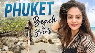 Phuket Beach amp Streets  Travel Vlog  Sreemukhi [upl. by Yatnwahs395]