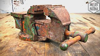 Very Rusty Stuck Vise Restoration  Mister Patina [upl. by Leohcin277]