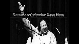 DUM MAST QALANDAR  NUSRAT FATEH ALI KHAN LYRICS VIDEO [upl. by Kynthia331]