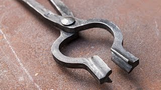 Blacksmithing  Forging a pair of bolt tongs [upl. by Tound]