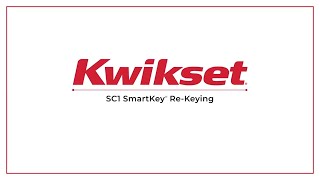 SmartKey SC1 ReKeying Instructions  Kwikset SmartKey Security™ [upl. by Nwahsud]