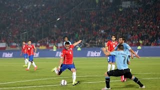 Chile 1  0 Uruguay  Gol de Mauricio Isla [upl. by Reham]