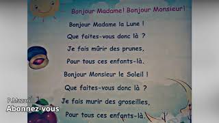 La comptine Bonjour Madame Bonjour Monsier 3AP [upl. by Arick]