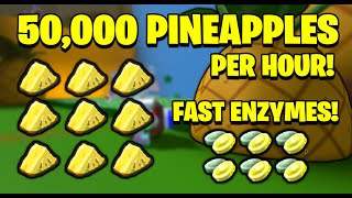 How to Farm PineapplesEnzymes Fast  50000 Pineapples an Hour  Bee Swarm Simulator [upl. by Arahsit]