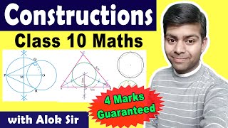 Constructions Class 10 Maths  Tangents to a circle Circumcircle Incircle Hexagon  Boards 2020 [upl. by Hartzel396]