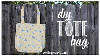 DIY Tote Bag  Beginner Sewing Tutorial  Whitney Sews [upl. by Gelasias]