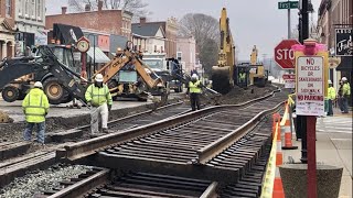 Street Running Track Replacement First Trains Over New Railroad Tracks Included My Full Video [upl. by Yelhsa]