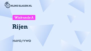 Rijen  Wiskunde A Eindexamen vwo [upl. by Pool]