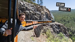 Riding the historic Durango amp Silverton Narrow Gauge Railroad in Colorado 🚂 Cascade Canyon Express [upl. by Rochus]