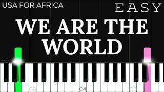 USA for Africa  We Are The World  EASY Piano Tutorial [upl. by Broderic]