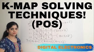 Example Solve a Product of Sum POS expression using KMAP 3 amp 4 variable [upl. by Nehtanoj]