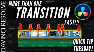 Fastest Way to Add TRANSITIONS in DaVinci Resolve 16  Quick Tip Tuesday [upl. by Beisel]