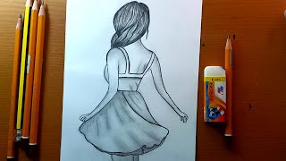 disegni di ragazza  Come disegnare Easy Girl Drawing per principianti  easy Girl Drawing [upl. by Kciv]