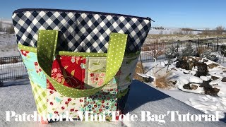 Quilted Patchwork Mini Tote Bag  TUTORIAL [upl. by Funda779]