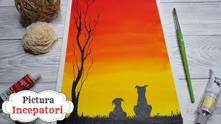 ✅ PICTURA SIMPLA pentru INCEPATORI 🐶 Tutorial Arta si Desen Romania  O Pictura pe zi [upl. by Eytteb911]