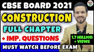 Construction  Class 10 Maths Chapter 11  Full Chapter ExplanationExerciseQuestionsEX 111112 [upl. by Eneleoj591]