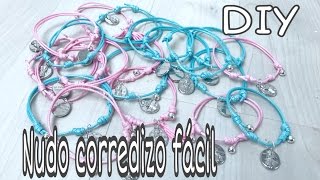 DIY Cómo hacer PULSERAS DE NUDOS corredizos con una pajita [upl. by Marih]