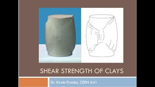 CEEN 641  Lecture 14  Shear Strength of Clays [upl. by Yumuk758]