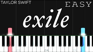 Taylor Swift  exile ft Bon Iver  EASY Piano Tutorial [upl. by Anestassia828]