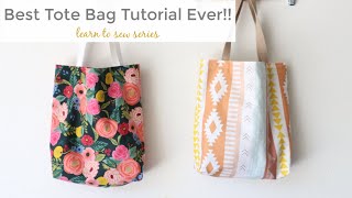 The Perfect Tote Bag Tutorial  Learn to Sew Series [upl. by Past607]