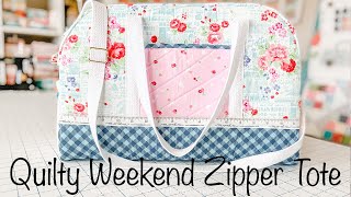 Quilty Weekend Zipper Tote  TUTORIAL [upl. by Benkley]