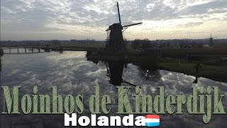 Os moinhos de vento de kinderdijk Holanda  Drone Footage  Felipe o pequeno viajante [upl. by Tita83]