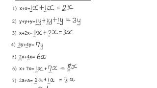 Graad 8 Algebra gelyksoortige terme [upl. by Enawd211]