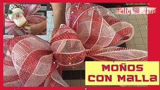 COMO SE HACEN MOÑOS EN MALLA PARA NAVIDAD 2024 🎄🎄🎄 How to Make Moños in Malla for Christmas 2022 [upl. by Nnylecyoj312]