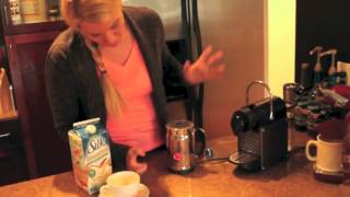 Nespresso Aeroccino Plus Frother Review Frothing Almond Milk [upl. by Eilatan]