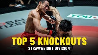 Top 5 Knockouts  Strawweight Division  ONE Highlights [upl. by Nniw]