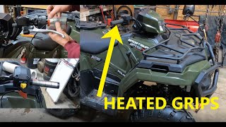 Polaris Sportsman 570 Heated Grip and Thumb Warmer Installation [upl. by Eniamreg]