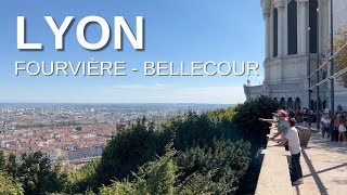 LYON Walking Tour 4K FOURVIÈRE  BELLECOUR [upl. by Ivgnout]